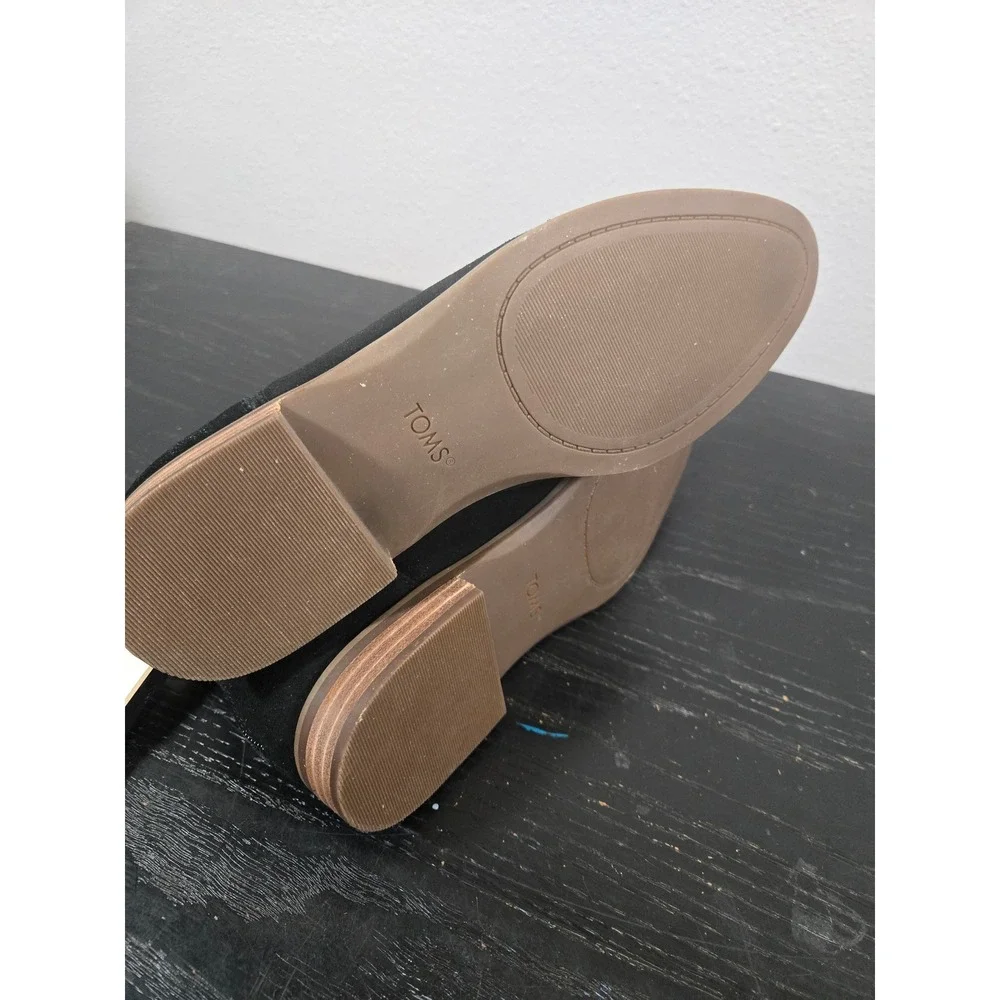 TOMS Black Suede Cap‎ Toe Ella Ankle Booties 7.5